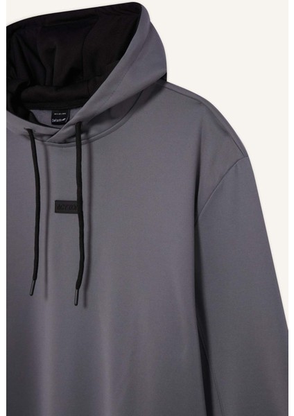 Fit Standart Fit Kapüşonlu Basic Düz Sporcu Sweatshirt D3736AX24WN