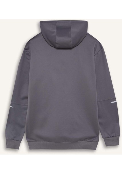 Fit Standart Fit Kapüşonlu Basic Düz Sporcu Sweatshirt D3736AX24WN