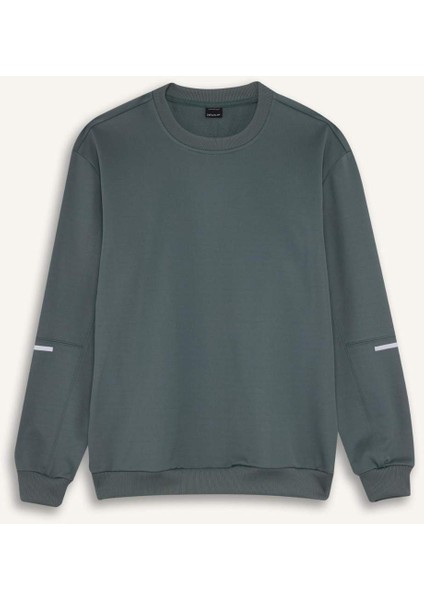 DeFacto Fit Standart Fit Bisiklet Yaka Basic Düz Sporcu Sweatshirt E0073AX24WN