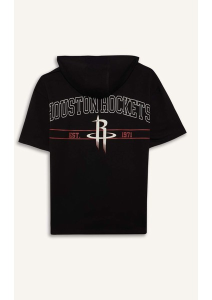 Fit NBA Houston Rockets Oversize Geniş Kalıp Kapüşonlu Sırt Baskılı Kısa Kollu Tişört D9898AX25SP