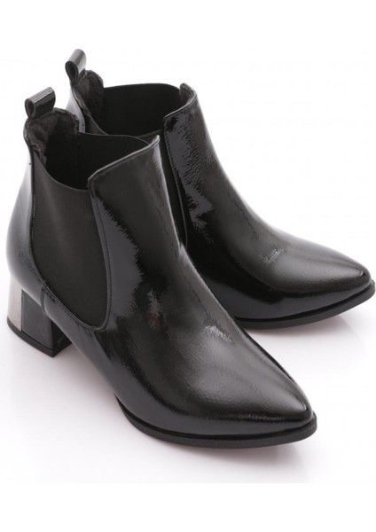 SI-21K Kadin 22K Sivri Burun Chelsea Yan Lastik Detayli Gümüş Topuklu Bilek Bot fiyatları