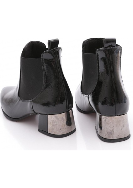 SI-21K Kadin 22K Sivri Burun Chelsea Yan Lastik Detayli Gümüş Topuklu Bilek Bot modelleri