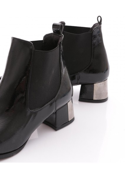 SI-21K Kadin 22K Sivri Burun Chelsea Yan Lastik Detayli Gümüş Topuklu Bilek Bot fırsatları