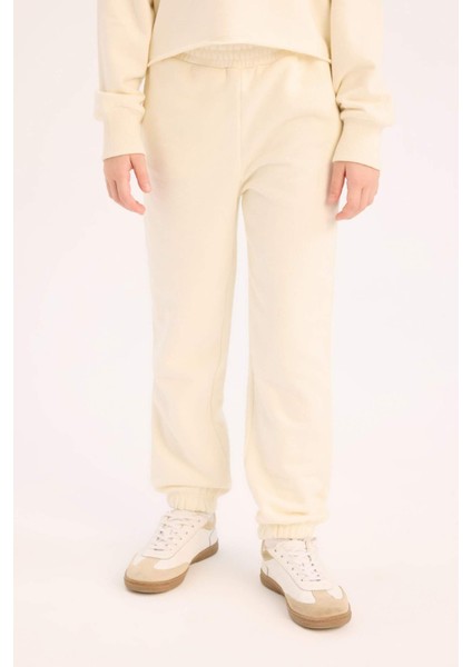 Kız Çocuk 2'li Takım Baskılı Sweatshirt Beli Paçası Lastikli Eşofman Altı D9886A825SP