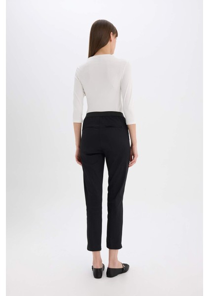 Sigaret Saten Kumaş Pantolon Normal Bel Basic Düz Beli Lastikli Düz Paça J8743AZ25SM