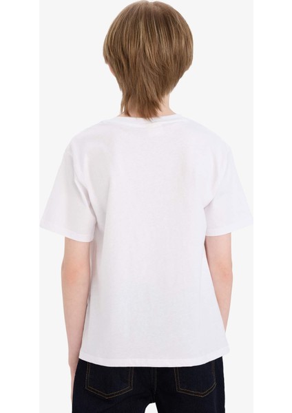 Erkek Çocuk Bisiklet Yaka Baskılı Kısa Kollu Tişört E0440A825SM