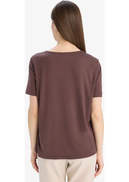 Regular Fit V Yaka Basic Düz Kısa Kollu Tişört K5057AZ25SP