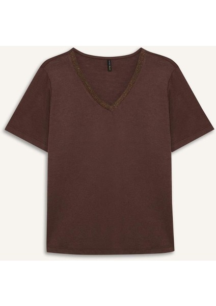 Regular Fit V Yaka Basic Düz Kısa Kollu Tişört K5057AZ25SP