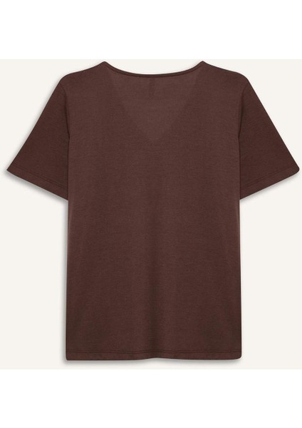 Regular Fit V Yaka Basic Düz Kısa Kollu Tişört K5057AZ25SP