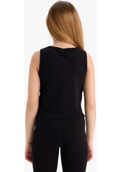 Kız Çocuk Bisiklet Yaka Basic Düz Atlet D9097A825HS