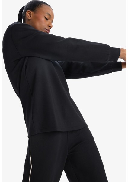 fit Oversize Geniş Kalıp Yarım Fermuarlı Dik Yaka Modal Sporcu SWEATSHIRT D7126AX25SP