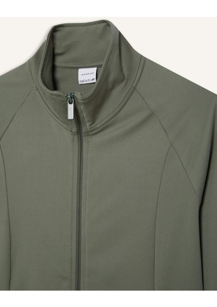 DeFactoFit Fitted Dik Yaka Çift Cepli Fermuarlı Spor Hırka B3985AX25SP