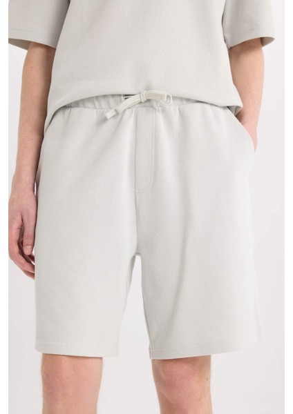%100 Pamuk Regular Fit Düz Paça Şort E0442AX25SM