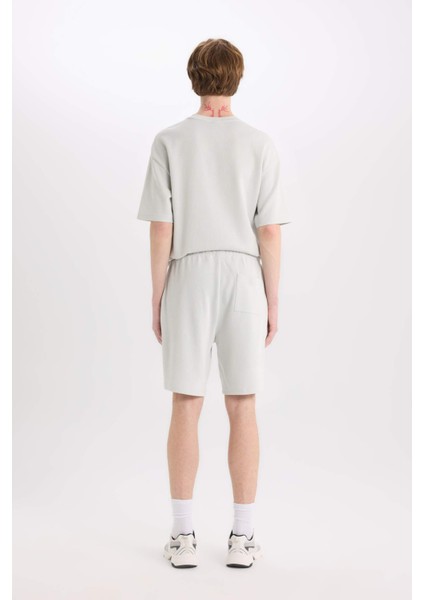 %100 Pamuk Regular Fit Düz Paça Şort E0442AX25SM