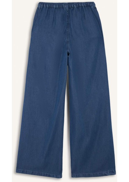 Pull On Wide Leg Yüksek Bel Uzun Tensel Yıkamalı Pantolon D8239AX25SM