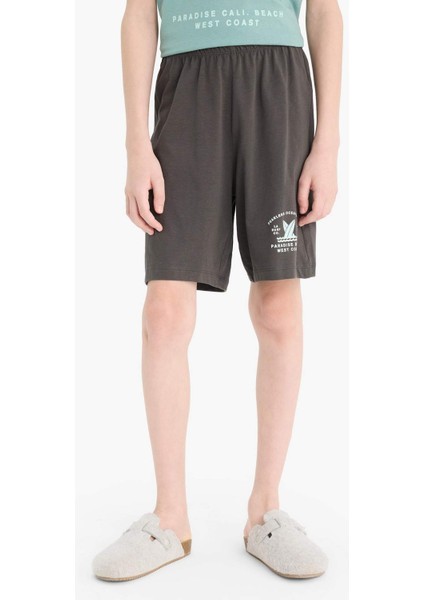 Erkek Çocuk Pijama Takımı Baskılı Kısa Kollu Üst Beli Lastikli Şort D9990A825SM