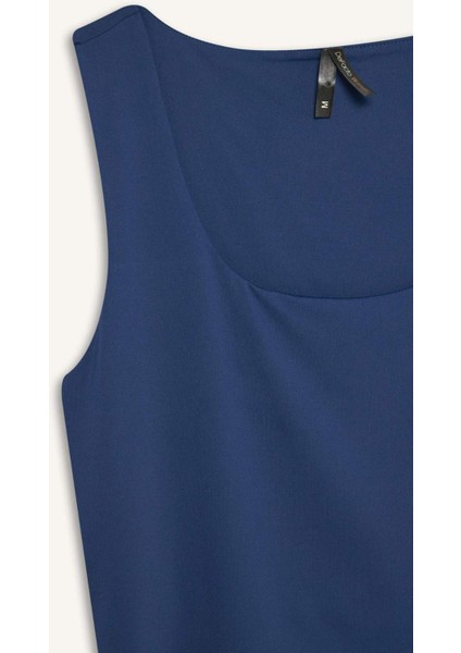 Slim Fit Dar Kesim Basic Düz Kare Yaka Atlet C2622AX25SP