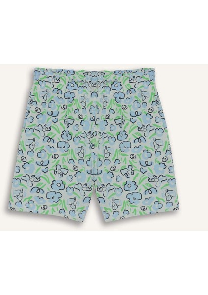 Kız Çocuk Pijama Takımı Baskılı Kısa Kollu Üst Beli Lastikli Şort E0663A825HS
