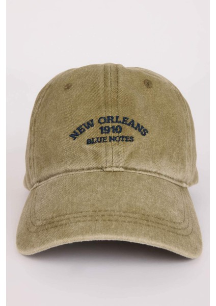 Unisex Etiket Baskılı Jean Beyzbol Basketbol Şapkası D7823AX25SM