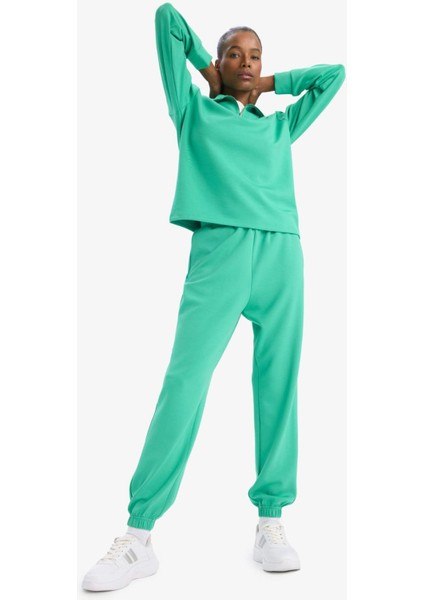 fit Sporcu Jogger Eşofman Altı Standart Fit Modal Çift Cepli Basic DÜZ B1794AX25SP