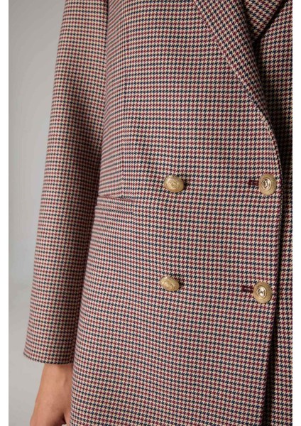 Sorbe x DeFacto Regular Fit Ceket Yaka Desenli Düğmeli Blazer Ceket D9883Ax24AU