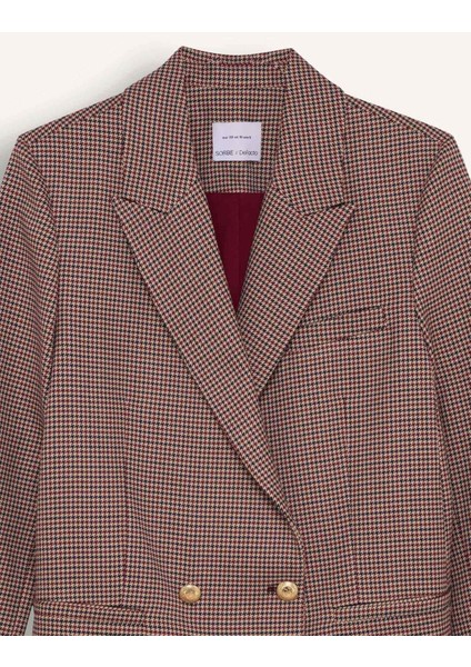Sorbe x DeFacto Regular Fit Ceket Yaka Desenli Düğmeli Blazer Ceket D9883Ax24AU