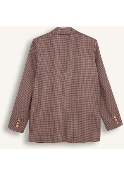 Sorbe x DeFacto Regular Fit Ceket Yaka Desenli Düğmeli Blazer Ceket D9883Ax24AU
