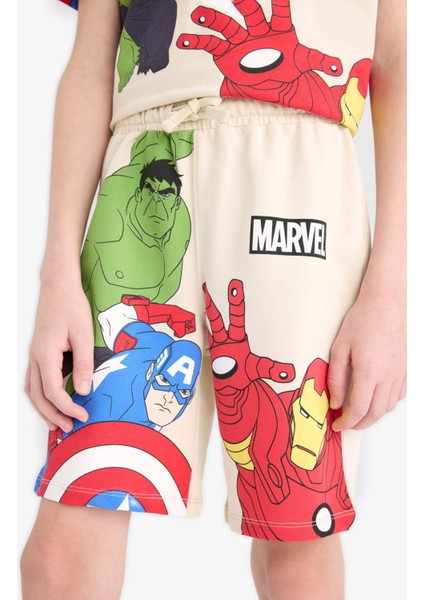 Erkek Çocuk Marvel Avengers 2'li Takım Kısa Kollu Tişört Şort E0346A825SM