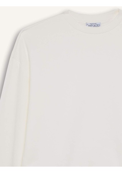Regular Fit Bisiklet Yaka Kalın Basic Düz Sweatshirt D6645AX24WN