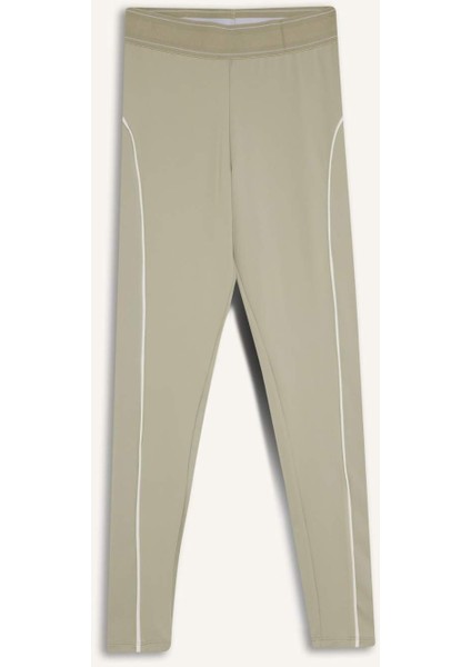 Fit Yüksek Bel Biye Detaylı Toparlayıcı Sporcu Tayt D7831AX25SP