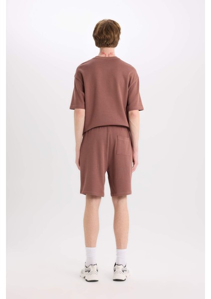 %100 Pamuk Regular Fit Düz Paça Şort E0442AX25SM