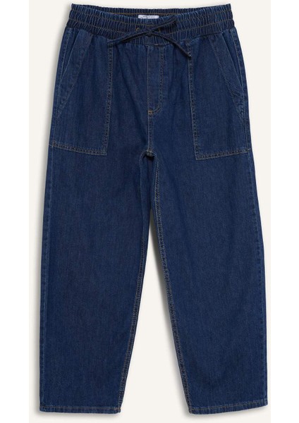 Pull On Carrot Fit Yüksek Bel Crop Fit Yumuşak Jean Pantolon E0956AX25SM