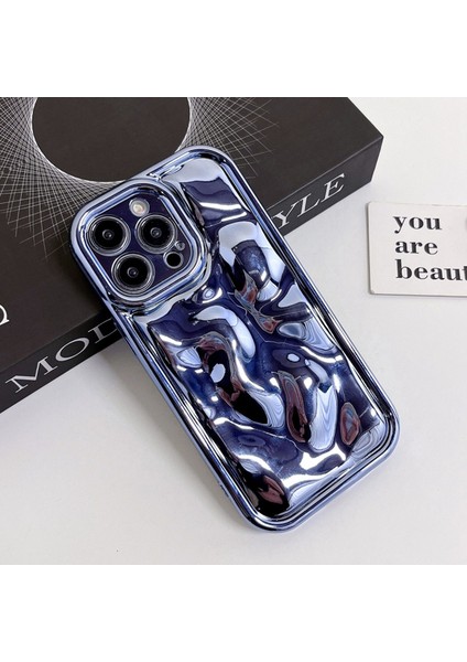 Iphone 15 Pro Max Case Anti-Cratch Electrolated Meteorit Dokusu Tpu Telefon Kapak Mavisi (Yurt Dışından) indirimleri