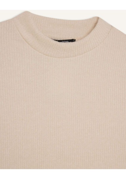 Regular Fit Basic Düz Fitilli Kaşkorse Uzun Kollu Tişört E0296AX24WN