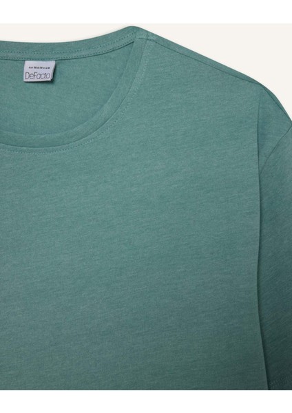 %100 Pamuk New Regular Fit Bisiklet Yaka Basic Düz Kısa Kollu Tişört E1091AXNS