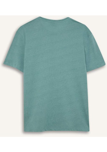 %100 Pamuk New Regular Fit Bisiklet Yaka Basic Düz Kısa Kollu Tişört E1091AXNS