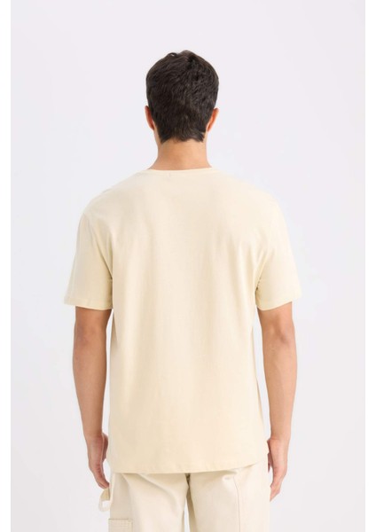 %100 Pamuk New Regular Fit Bisiklet Yaka Basic Düz Kısa Kollu Tişört E1091AXNS