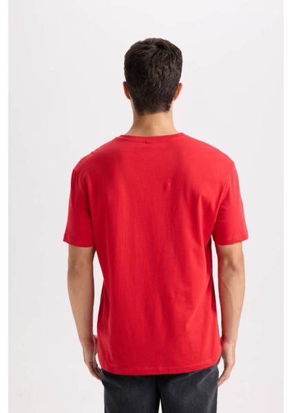 %100 Pamuk New Regular Fit Bisiklet Yaka Basic Düz Kısa Kollu Tişört E1091AXNS