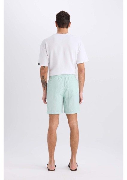 Regular Fit File Astarlı Diz Üstü Deniz Şortu E0978AX25HS