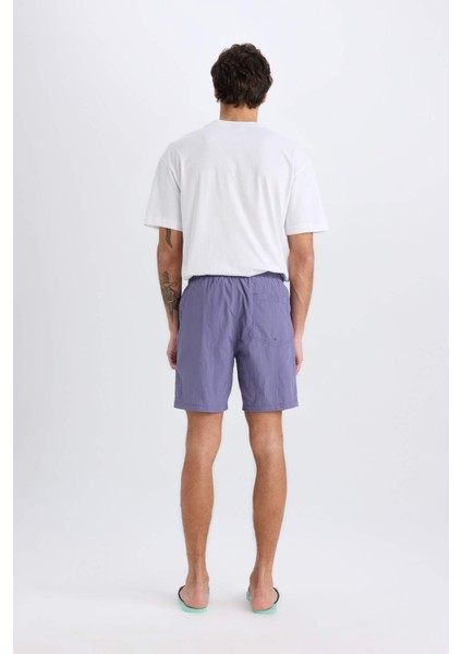 Regular Fit File Astarlı Diz Üstü Deniz Şortu E0978AX25HS