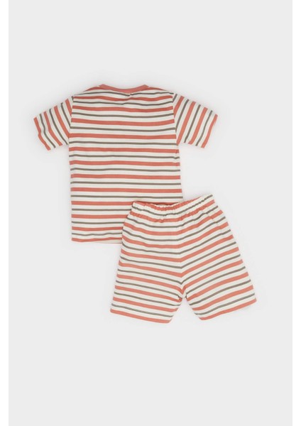 Erkek Bebek 4'lü Pijama Takımı Kısa Kollu Penye Üst Beli Lastikli Şort E1188A525HS
