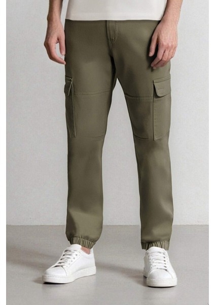 Jogger Gabardin Pantolon Beli Lastikli Kargo Cepli Lastikli Paça E1037AX24WN