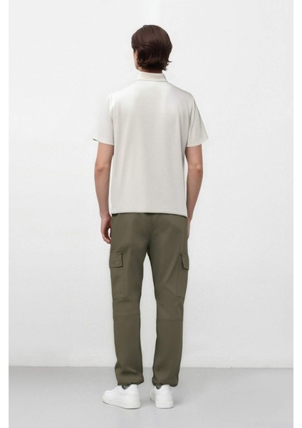 Jogger Gabardin Pantolon Beli Lastikli Kargo Cepli Lastikli Paça E1037AX24WN