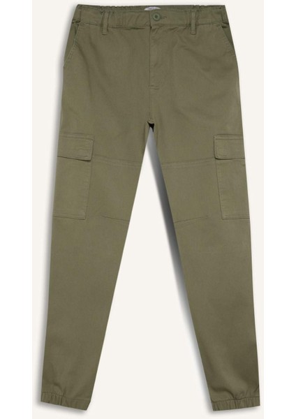 Jogger Gabardin Pantolon Beli Lastikli Kargo Cepli Lastikli Paça E1037AX24WN