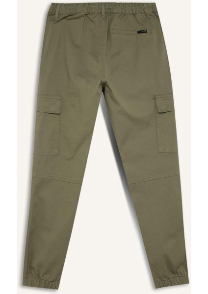 Jogger Gabardin Pantolon Beli Lastikli Kargo Cepli Lastikli Paça E1037AX24WN