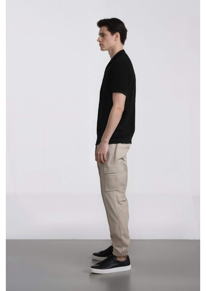 Jogger Gabardin Pantolon Beli Lastikli Kargo Cepli Lastikli Paça E1037AX24WN