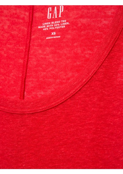 Kadın Kırmızı Keten T-Shirt fiyatları