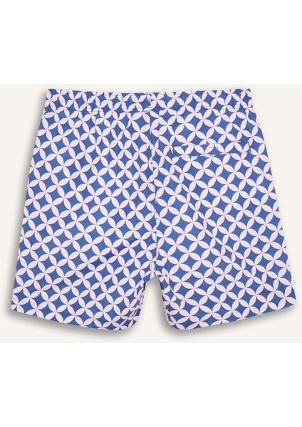Desenli File Astarlı Kısa Boy Deniz Şortu E1029AX25HS