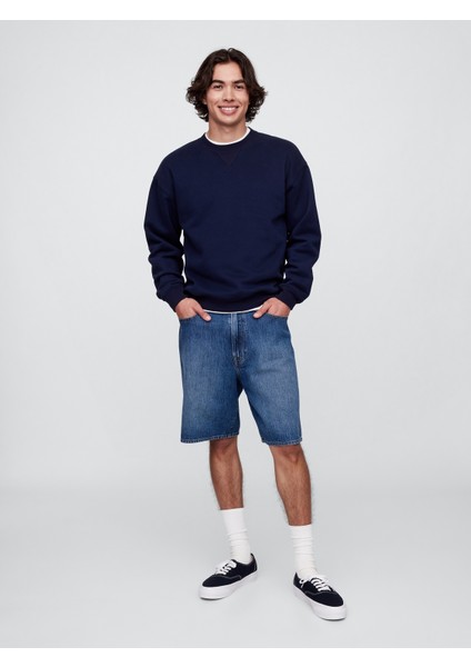 Erkek Mavi Supersoft Loose Denim Şort