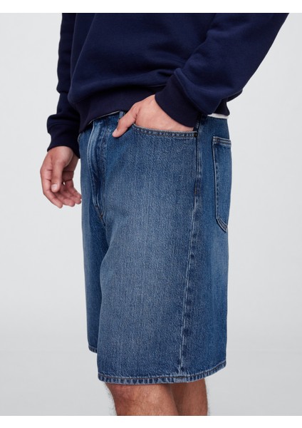 Erkek Mavi Supersoft Loose Denim Şort